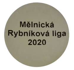 Přední stříbrná samolepka s vlastním textem Ø45 mm  Přední stříbrná samolepka s vlastním textem Ø45 mm