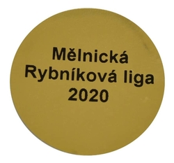 Zlatá samolepka s vlastním textem Ø50 mm