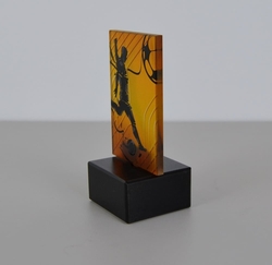 Skleněná fotbal trofej 12 cm