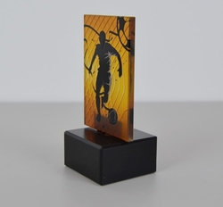 Skleněná fotbalová trofej 12 cm - hráč II