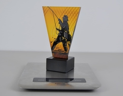 Skleněná Rybářská trofej 15 cm - rybář