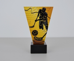 Skleněná florbalová trofej 15 cm Skleněná florbalová trofej 15 cm
