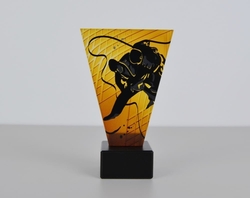 Skleněná Judistická trofej 15 cm