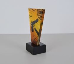 Skleněná Střelecká trofej 15 cm