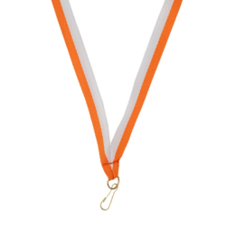 Úzká stuha s klipem - Oranžová / Bílá Úzká stuha s klipem - Oranžová / Bílá