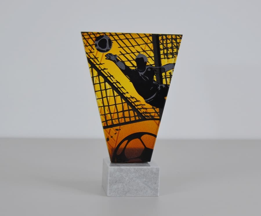 Skleněná Fotbalová trofej 15 cm - brankář
