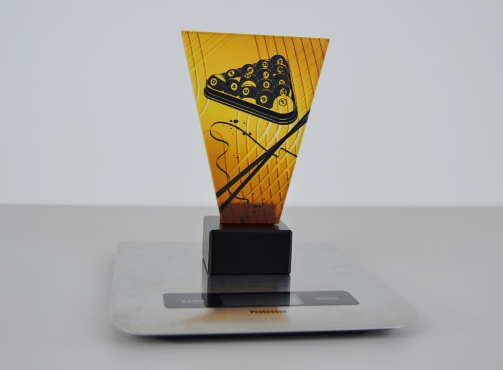 Skleněná kulečníková trofej 15 cm