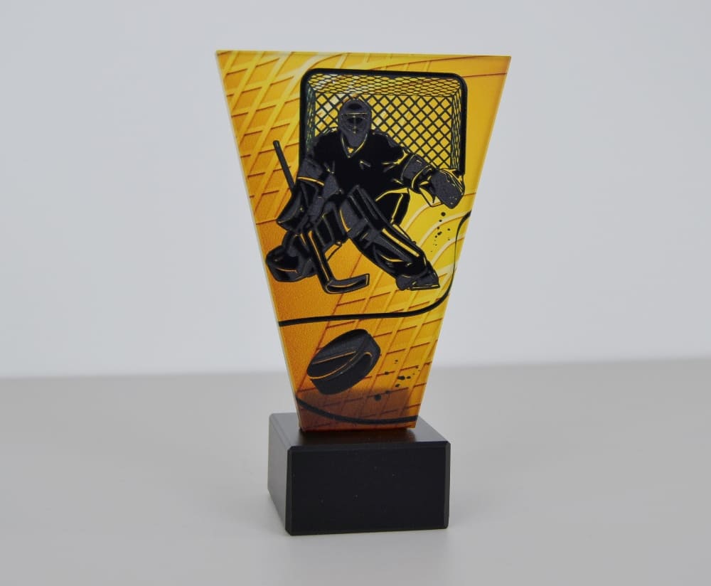 Skleněná Hokejová trofej 15 cm - brankář