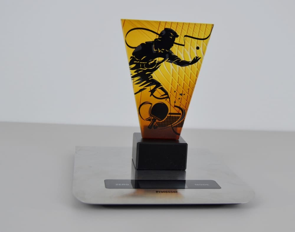 Skleněná pingpongová trofej 15 cm
