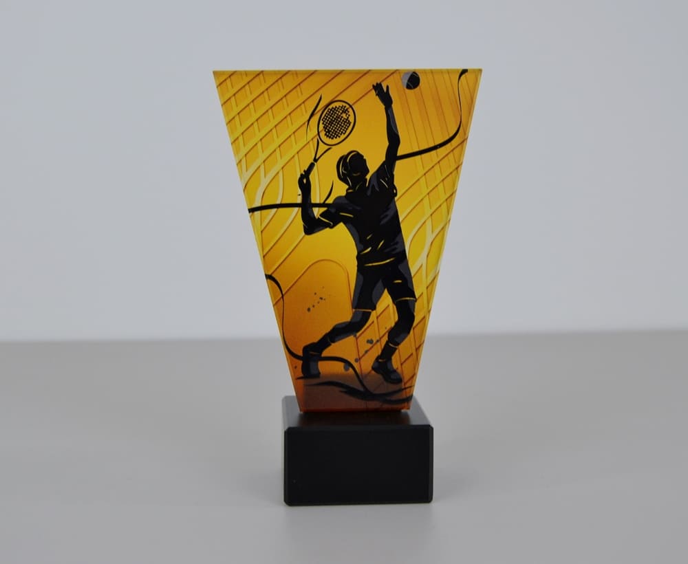 Skleněná tenisová trofej 15 cm