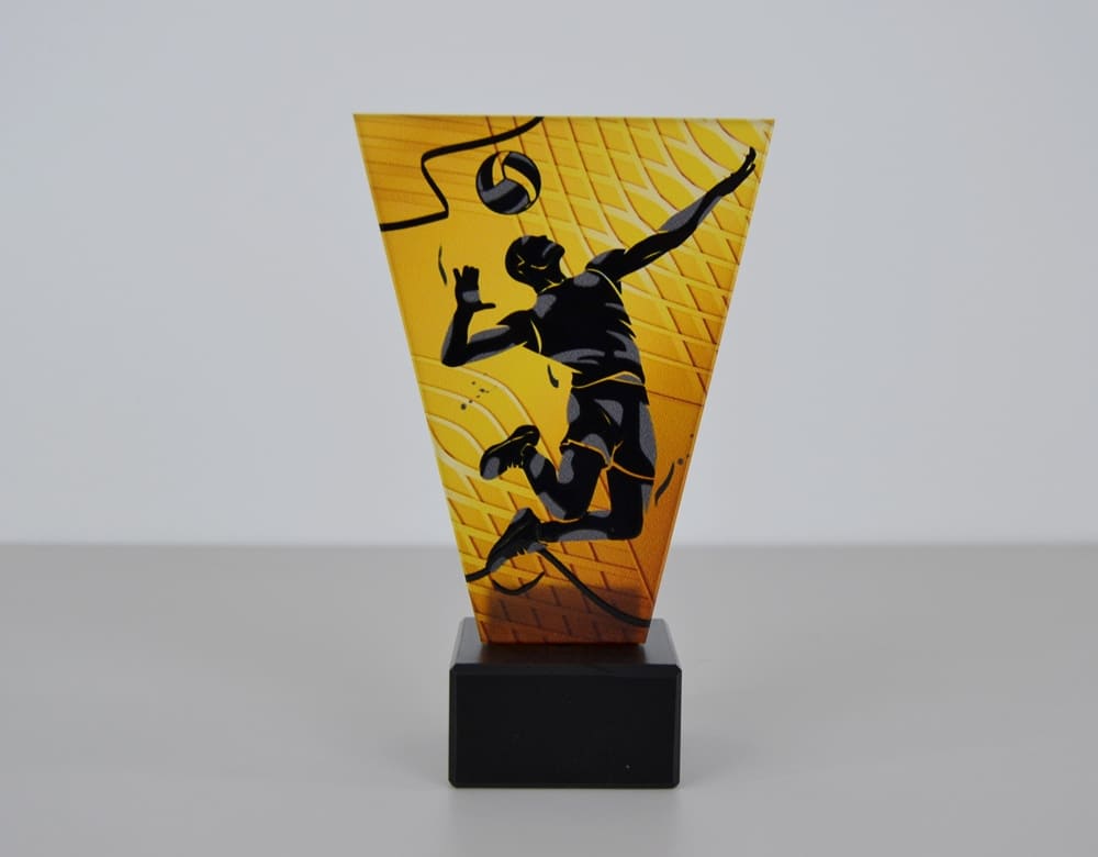 Skleněná volejbalová trofej 15 cm