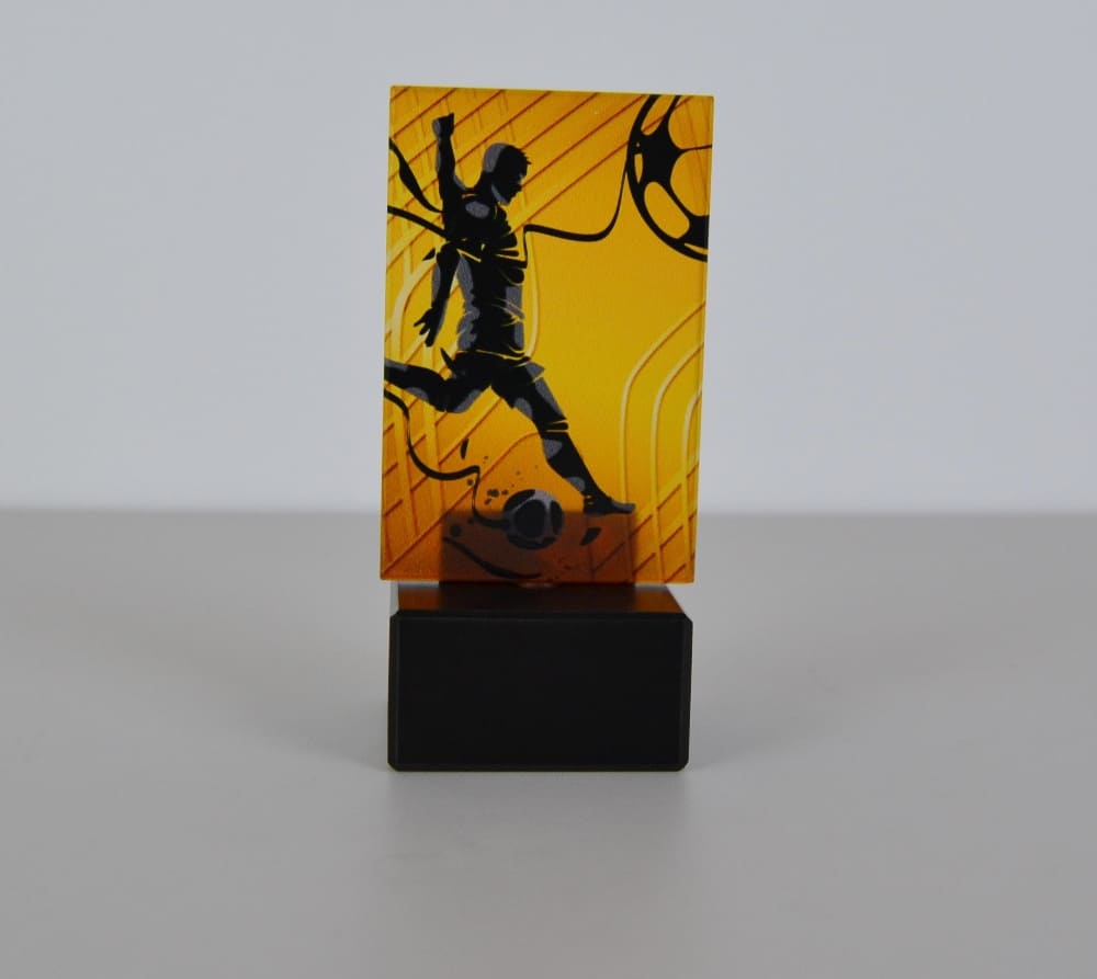 Skleněná fotbalová trofej 12 cm - hráč