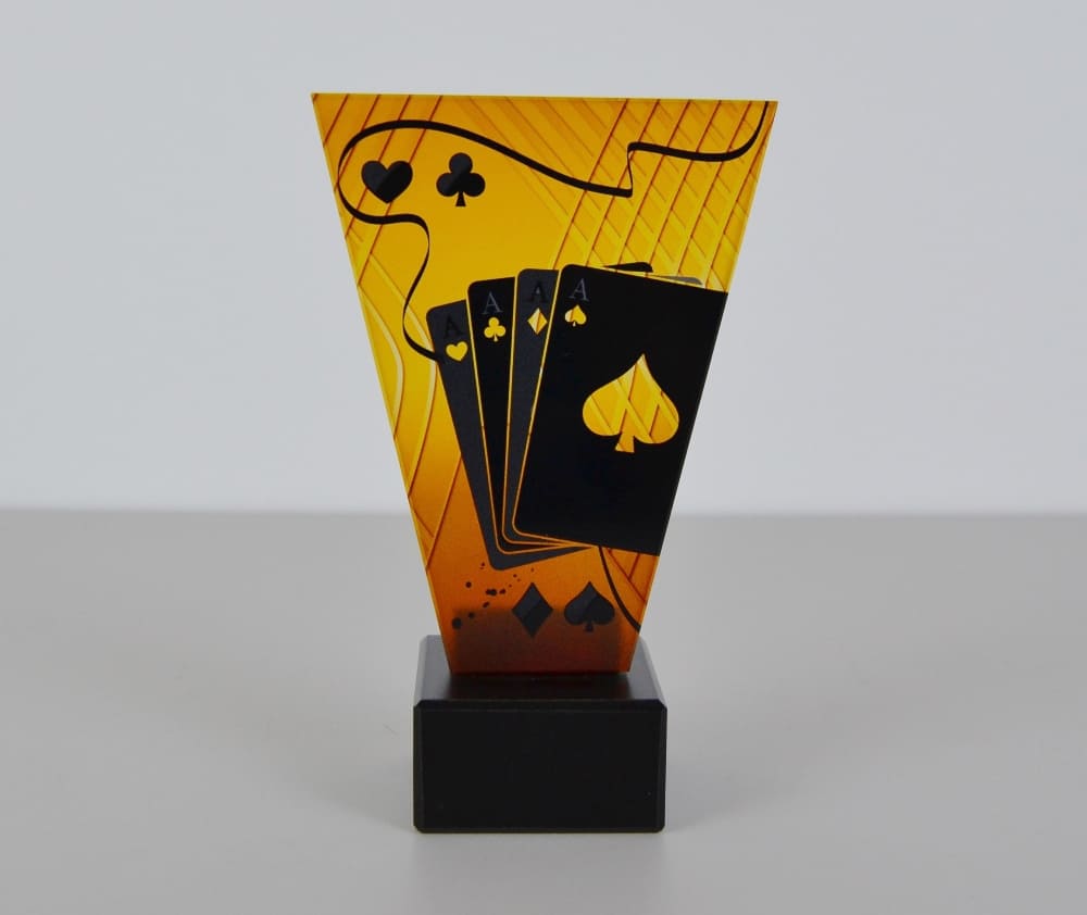 Skleněná Karetní trofej 15 cm