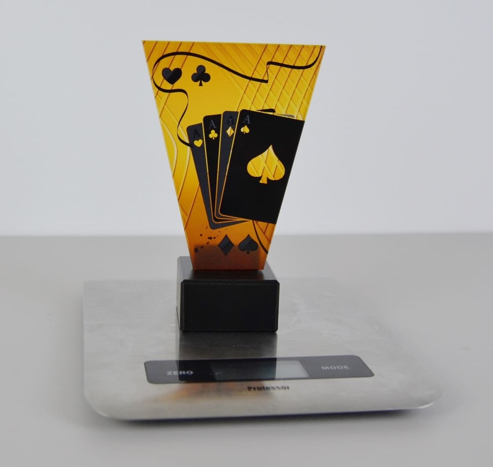 Skleněná Karetní trofej 15 cm