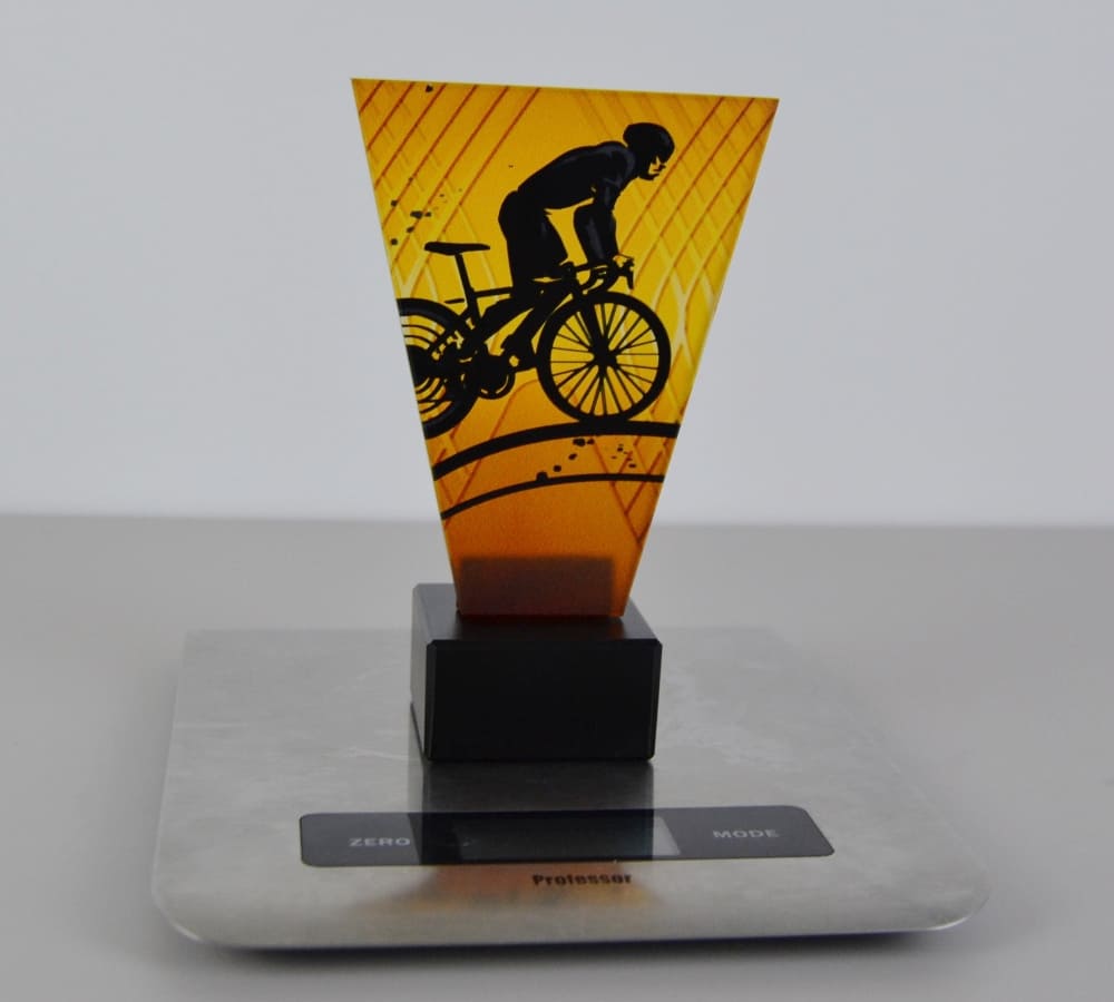 Skleněná cyklistická trofej 15 cm