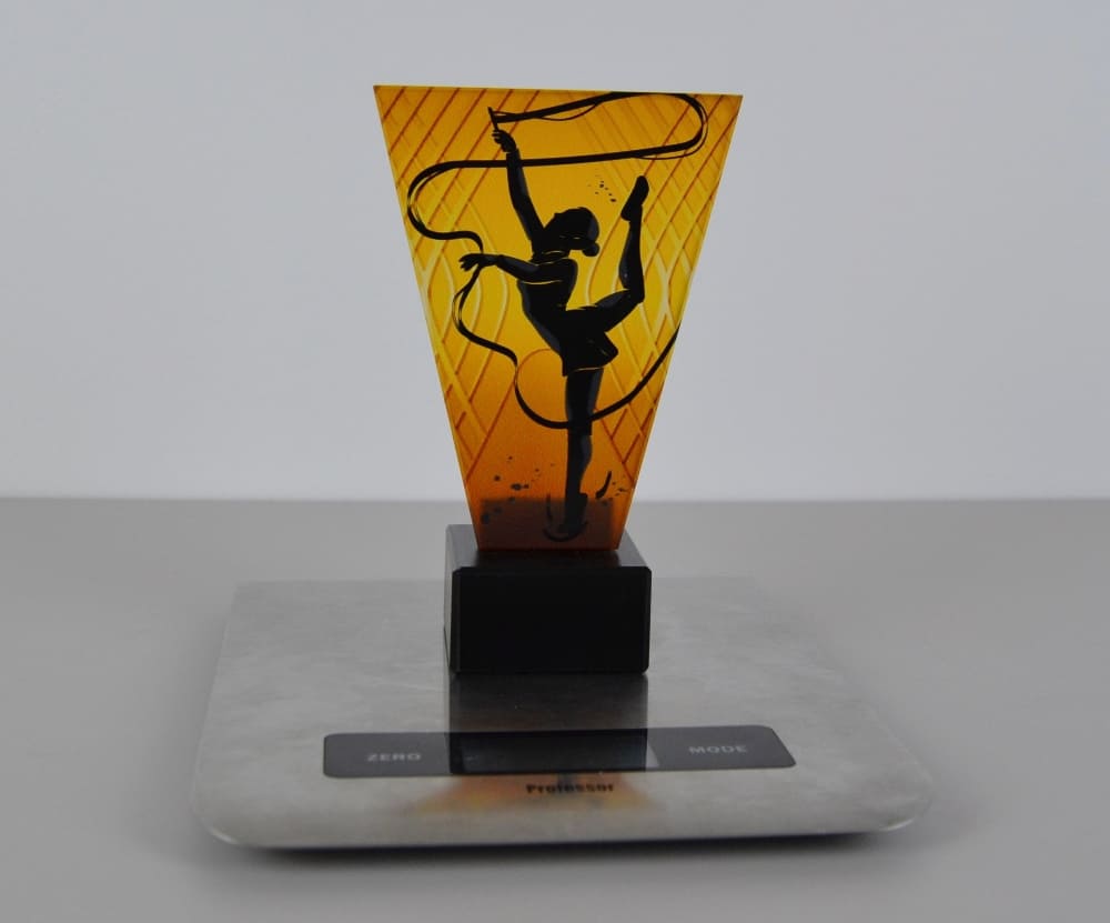 Skleněná Gymnastická trofej 15 cm